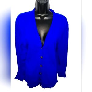 J Crew Mercantile Blue Knit Sweater Button Front  Size XL J. Crew Wool Blend